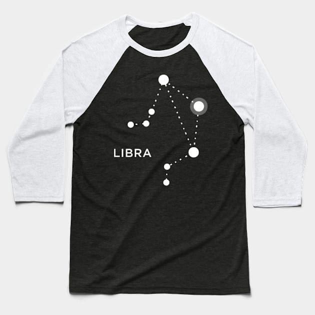 Libra Zodiac Constellation Sign Baseball T-Shirt by writewin